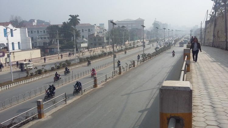 The Maitighar-New Baneshwar four-lane road pictured in January. Photo: Bhrikuti Rai