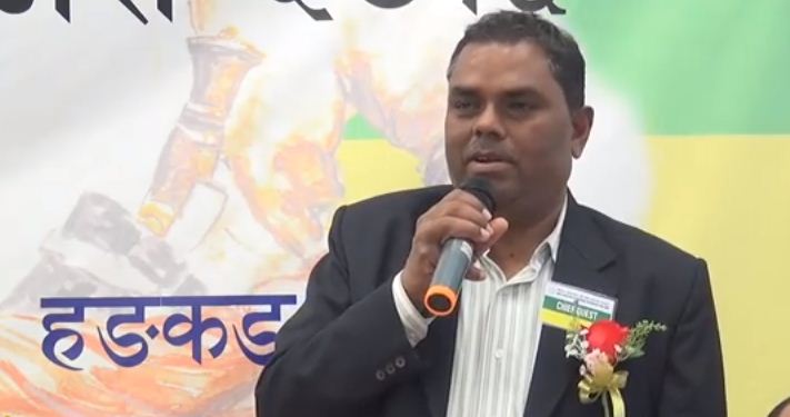 Federal Socialist Forum-Nepal chief Upendra Yadav speaking at a function in Hong Kong on February 14. Photo from youtube video